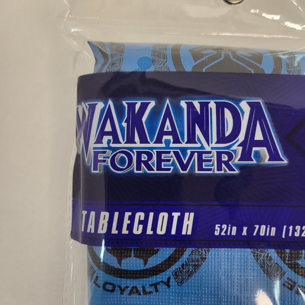 Marvel Black Panther Wakanda Forever Tablecloth 52x70in Blue Black New Party - Picture 2 of 7